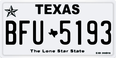 TX license plate BFU5193