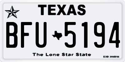 TX license plate BFU5194