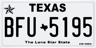 TX license plate BFU5195