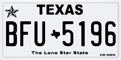 TX license plate BFU5196