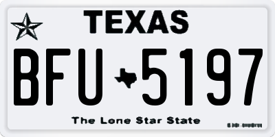 TX license plate BFU5197