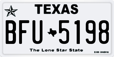 TX license plate BFU5198