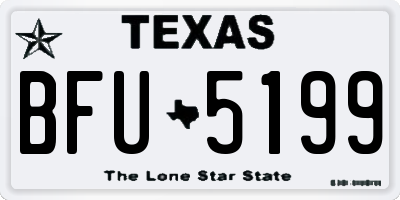 TX license plate BFU5199