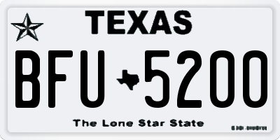 TX license plate BFU5200