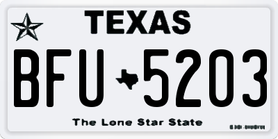 TX license plate BFU5203