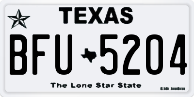 TX license plate BFU5204