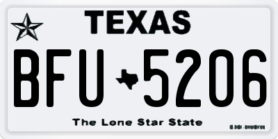 TX license plate BFU5206