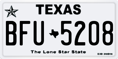 TX license plate BFU5208