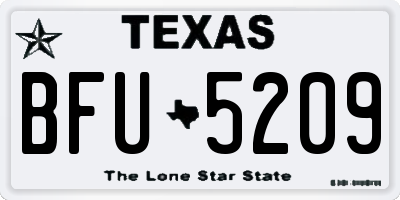 TX license plate BFU5209