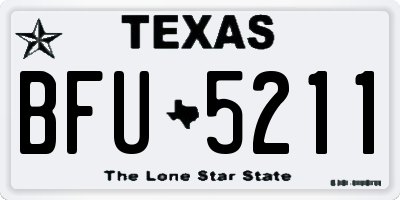 TX license plate BFU5211