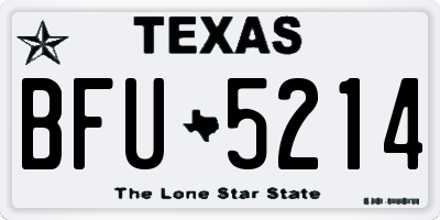 TX license plate BFU5214