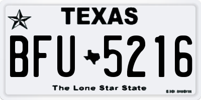 TX license plate BFU5216
