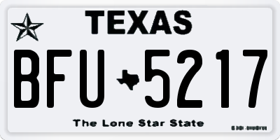 TX license plate BFU5217