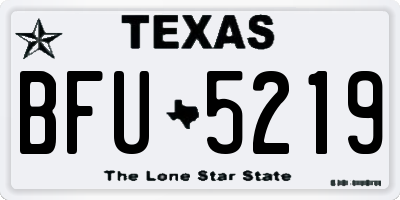 TX license plate BFU5219