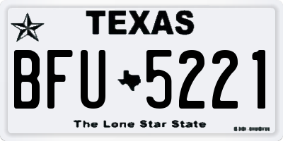 TX license plate BFU5221