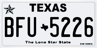 TX license plate BFU5226