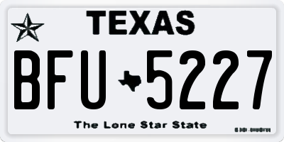 TX license plate BFU5227