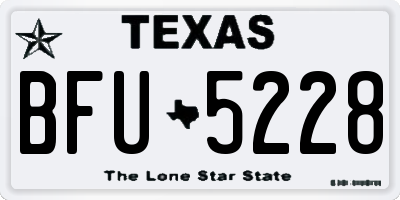TX license plate BFU5228