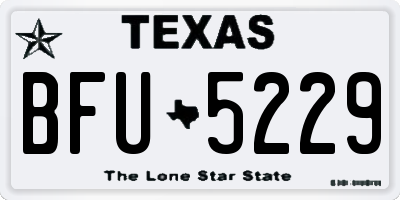 TX license plate BFU5229