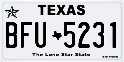 TX license plate BFU5231