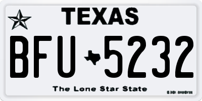 TX license plate BFU5232