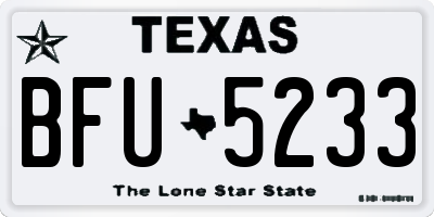 TX license plate BFU5233
