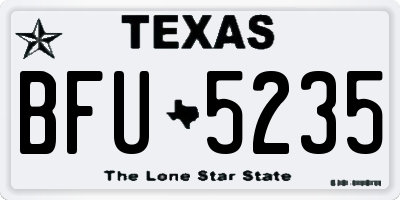 TX license plate BFU5235