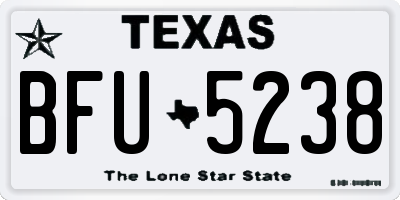 TX license plate BFU5238