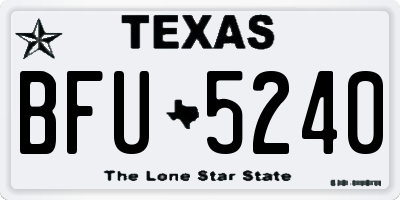 TX license plate BFU5240
