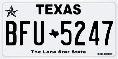 TX license plate BFU5247