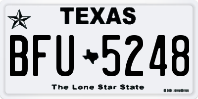 TX license plate BFU5248