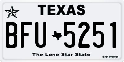 TX license plate BFU5251
