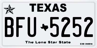 TX license plate BFU5252