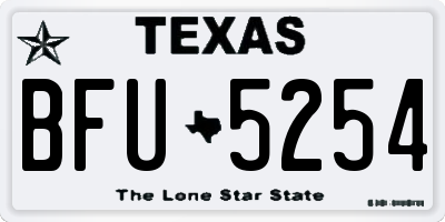 TX license plate BFU5254