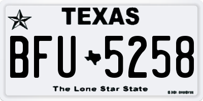TX license plate BFU5258