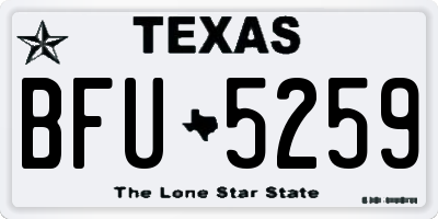 TX license plate BFU5259