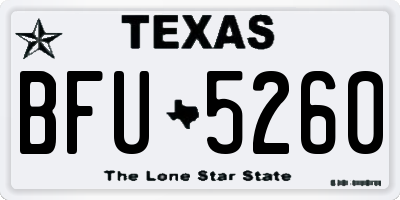 TX license plate BFU5260