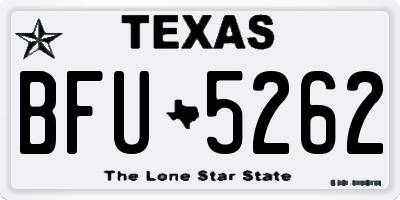 TX license plate BFU5262
