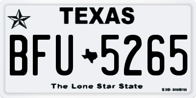 TX license plate BFU5265