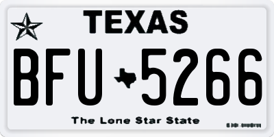 TX license plate BFU5266