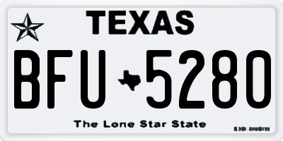 TX license plate BFU5280