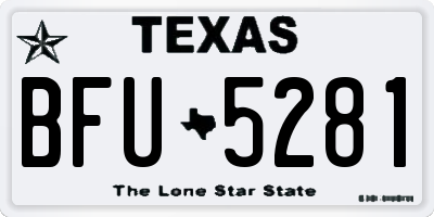 TX license plate BFU5281