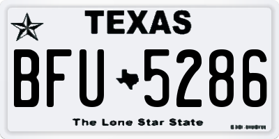 TX license plate BFU5286