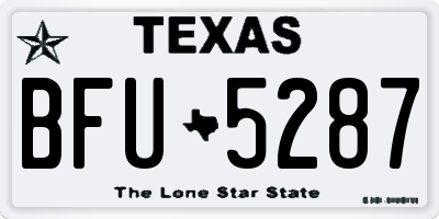 TX license plate BFU5287