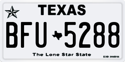 TX license plate BFU5288