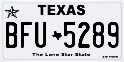 TX license plate BFU5289