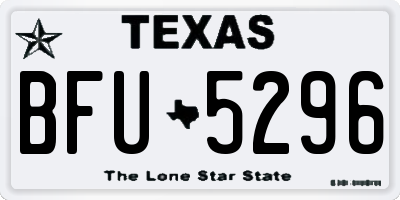 TX license plate BFU5296