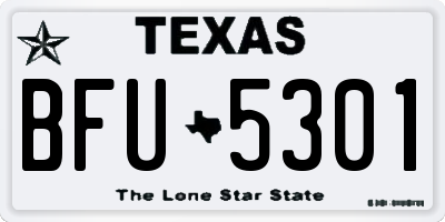 TX license plate BFU5301