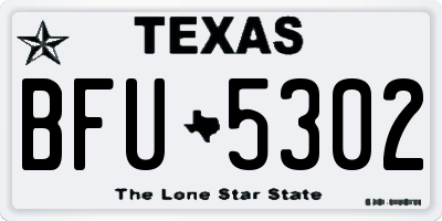 TX license plate BFU5302
