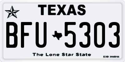 TX license plate BFU5303